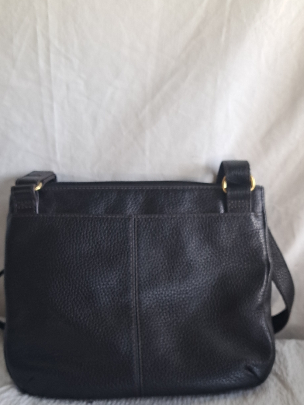 Fossil Black Pebbled Leather Crossbody with Gold Hardware - Picture 3 of 15